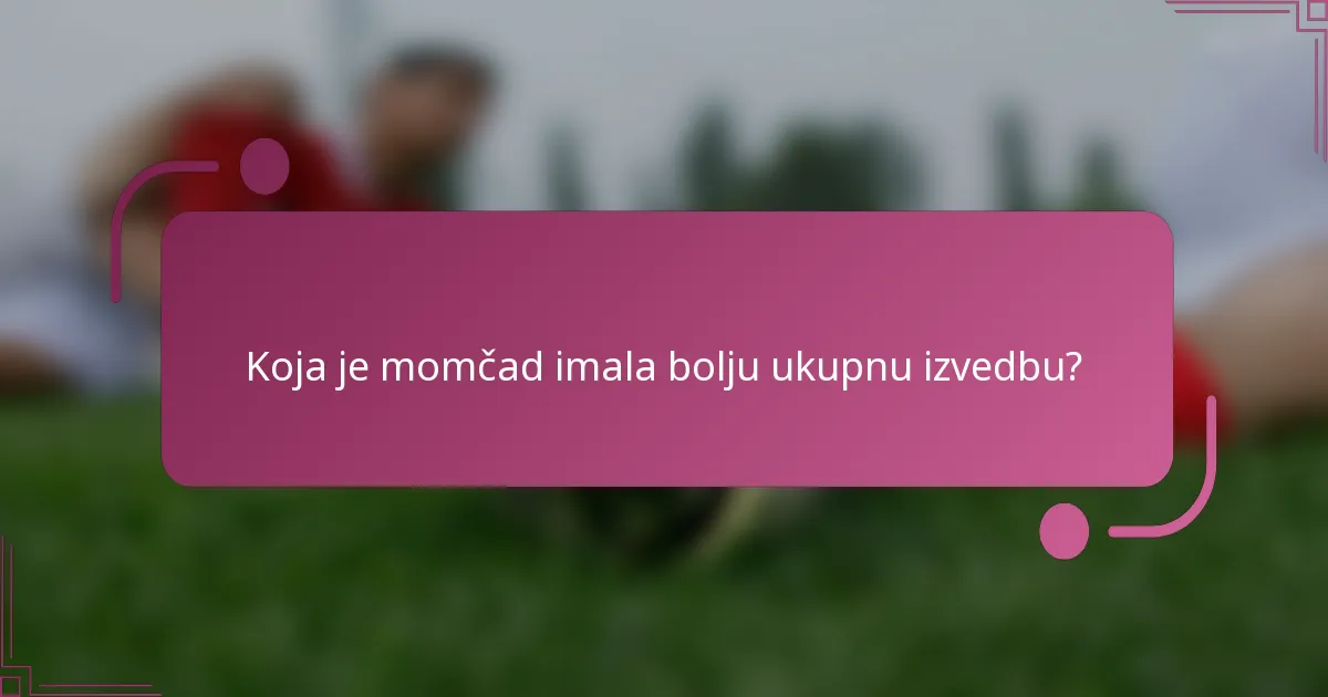 Koja je momčad imala bolju ukupnu izvedbu?